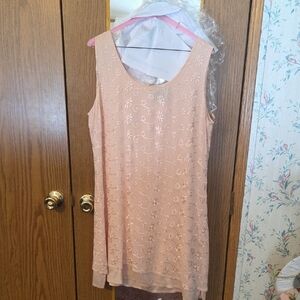 Elegant Peach Sleeveless Dress